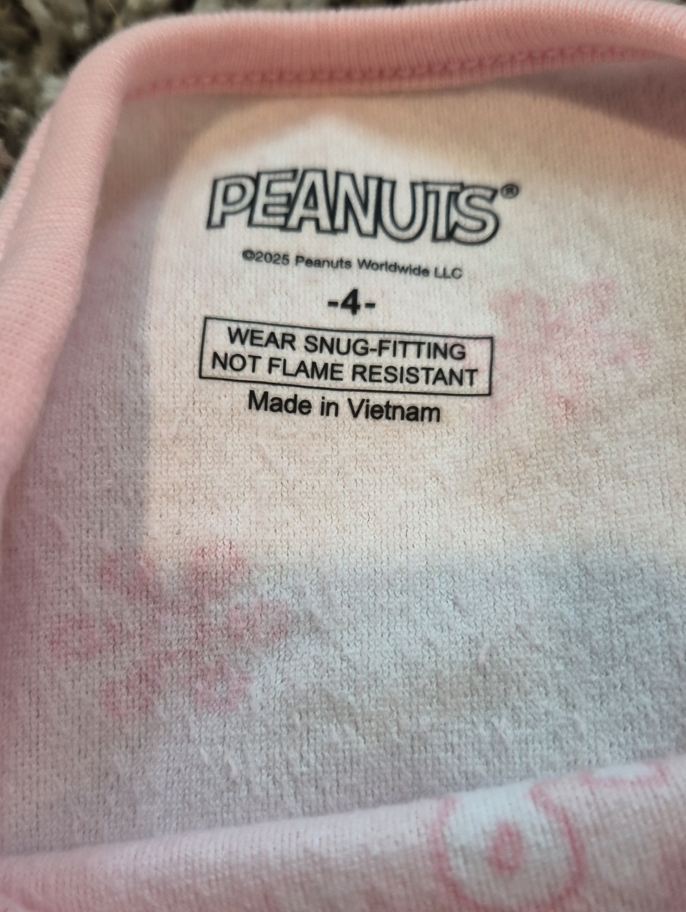Peanuts Pink Fleece Pajama Set - Picture 5 of 5